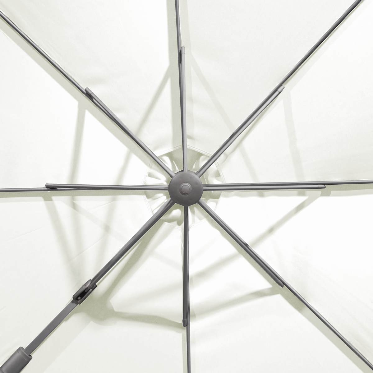 Dellonda DG268 Cantilever Parasol with 360° Rotation, Tilt & Cover 3m - Cream - additional view 16