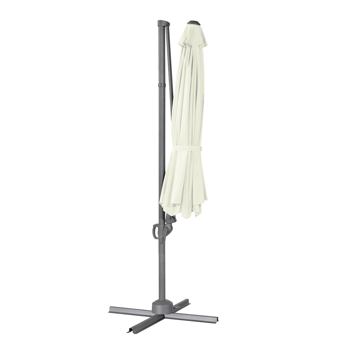 Dellonda DG268 Cantilever Parasol with 360° Rotation, Tilt & Cover 3m - Cream - additional view 6