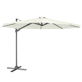 Dellonda DG268 Cantilever Parasol with 360° Rotation, Tilt & Cover 3m - Cream
