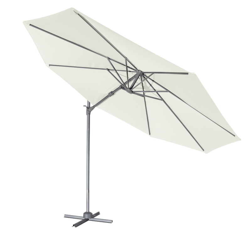 Dellonda DG268 Cantilever Parasol with 360° Rotation, Tilt & Cover 3m - Cream - additional view 3