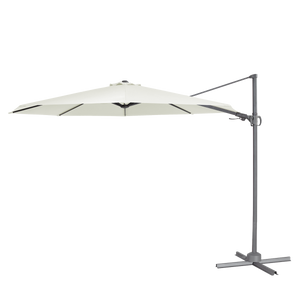 Dellonda DG268 Cantilever Parasol with 360° Rotation, Tilt & Cover 3m - Cream - additional view 5