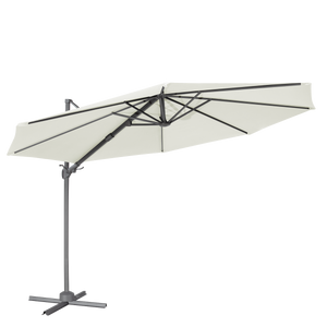 Dellonda DG268 Cantilever Parasol with 360° Rotation, Tilt & Cover 3m - Cream - additional view 7