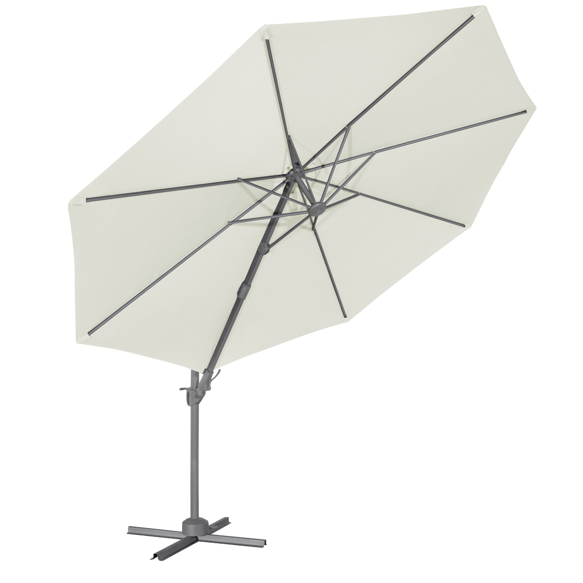Dellonda DG268 Cantilever Parasol with 360° Rotation, Tilt & Cover 3m - Cream - additional view 9