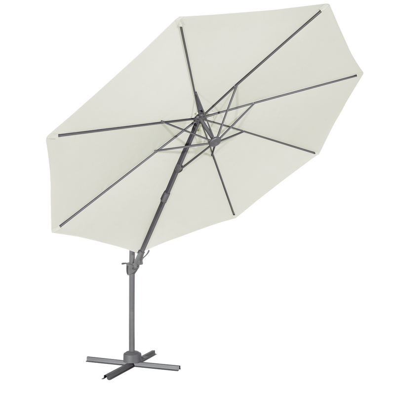 Dellonda DG268 Cantilever Parasol with 360° Rotation, Tilt & Cover 3m - Cream - additional view 9