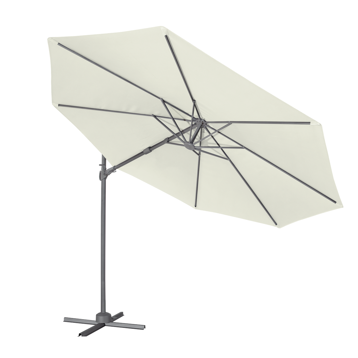 Dellonda DG268 Cantilever Parasol with 360° Rotation, Tilt & Cover 3m - Cream - additional view 10