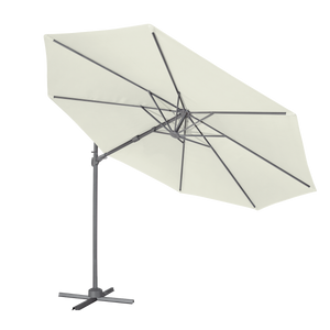 Dellonda DG268 Cantilever Parasol with 360° Rotation, Tilt & Cover 3m - Cream - additional view 10