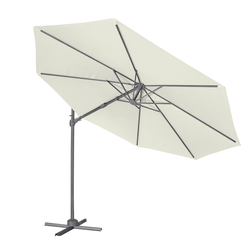 Dellonda DG268 Cantilever Parasol with 360° Rotation, Tilt & Cover 3m - Cream - additional view 10