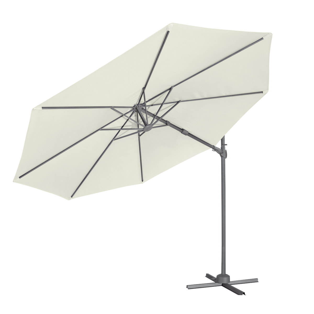 Dellonda DG268 Cantilever Parasol with 360° Rotation, Tilt & Cover 3m - Cream - additional view 11