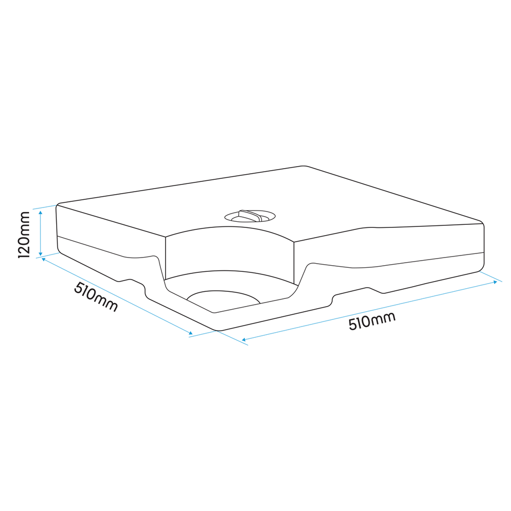Dellonda DG269 Fillable Parasol Base, Water/Sand Fill 92L 4pc - additional view 11