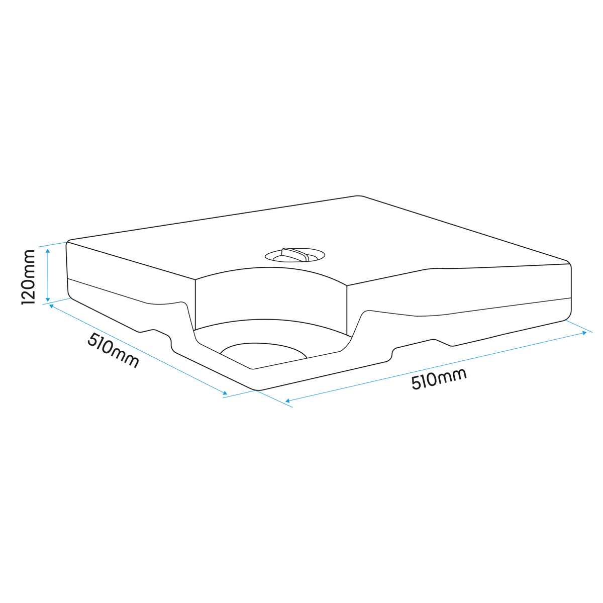 Dellonda DG269 Fillable Parasol Base, Water/Sand Fill 92L 4pc - additional view 11