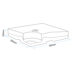 Dellonda DG269 Fillable Parasol Base, Water/Sand Fill 92L 4pc - additional view 11