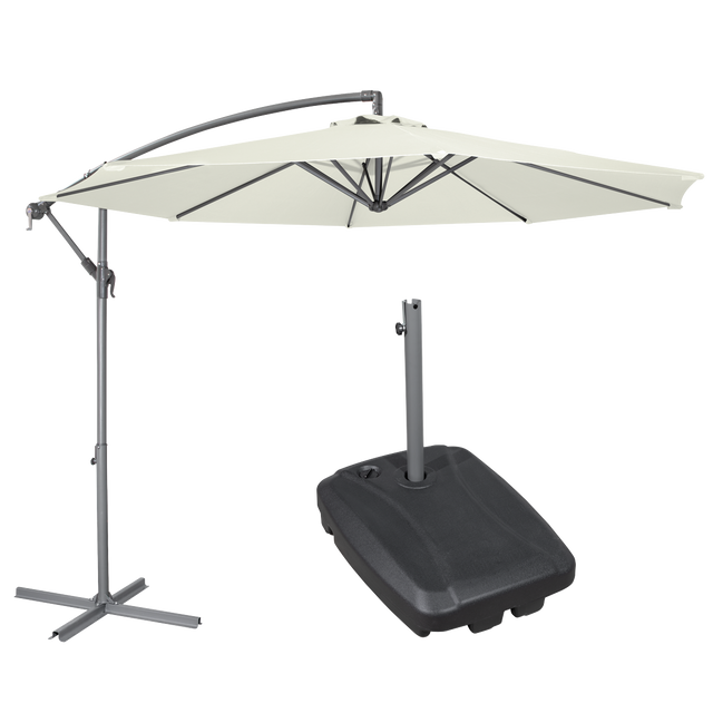 Dellonda DG271 Banana Parasol with Cover & Base 3m - Cream