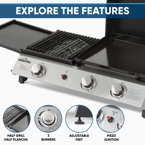 Dellonda DG276 3 Burner Stainless Steel Portable Gas Plancha/Grill 8.5kW - additional view 7