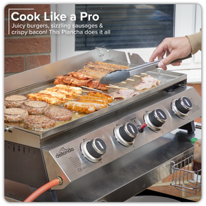 Dellonda DG277 4 Burner Stainless Steel Portable Gas Plancha with Warming Rack 10kW - additional view 12
