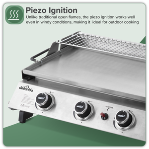 Dellonda DG277 4 Burner Stainless Steel Portable Gas Plancha with Warming Rack 10kW - additional view 10