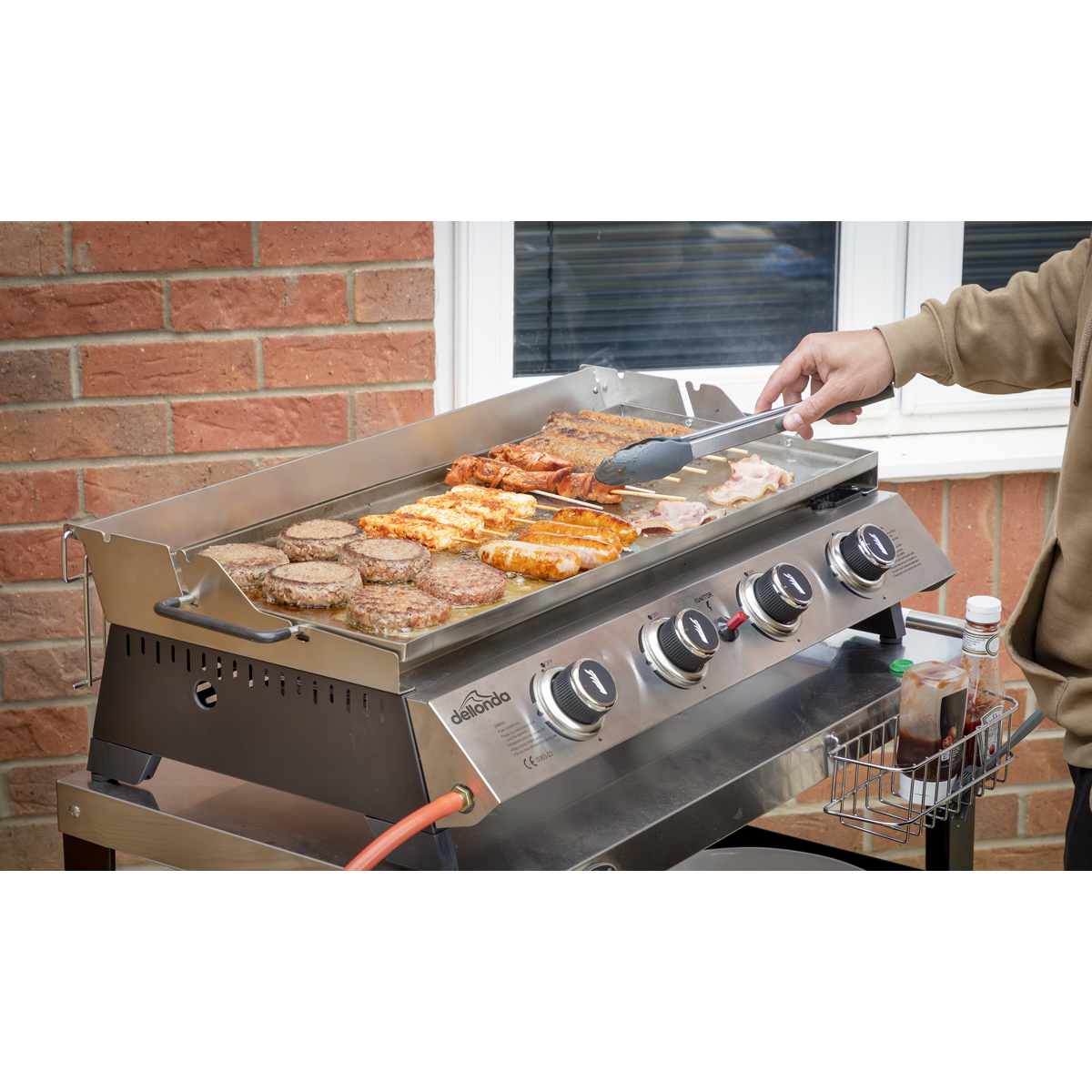 Dellonda DG277 4 Burner Stainless Steel Portable Gas Plancha with Warming Rack 10kW - additional view 18