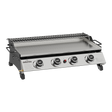 Dellonda DG277 4 Burner Stainless Steel Portable Gas Plancha with Warming Rack 10kW