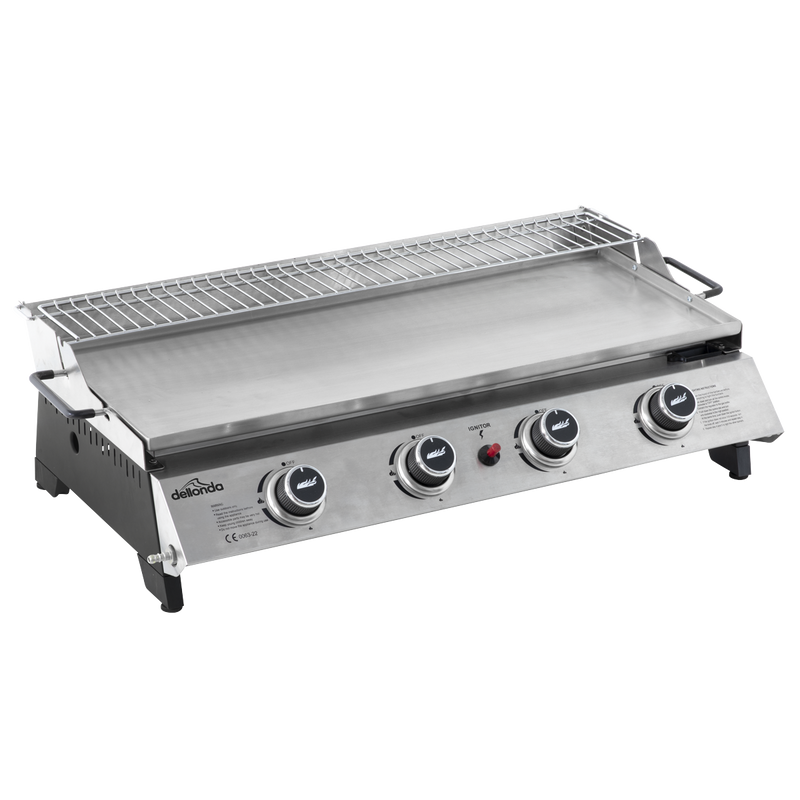 Dellonda DG277 4 Burner Stainless Steel Portable Gas Plancha with Warming Rack 10kW - additional view 5