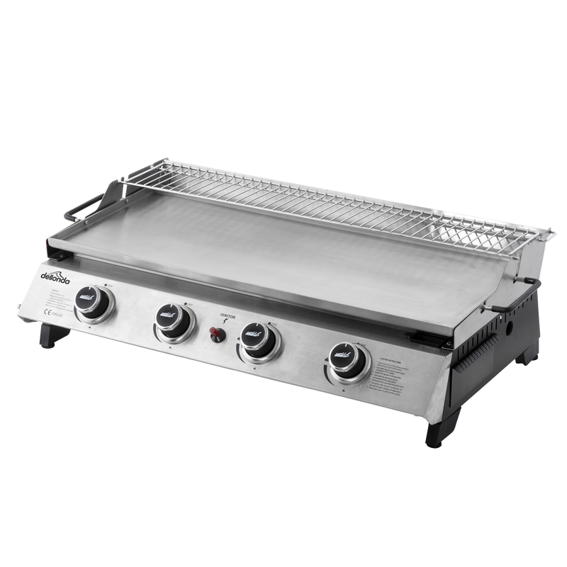 Dellonda DG277 4 Burner Stainless Steel Portable Gas Plancha with Warming Rack 10kW - additional view 6