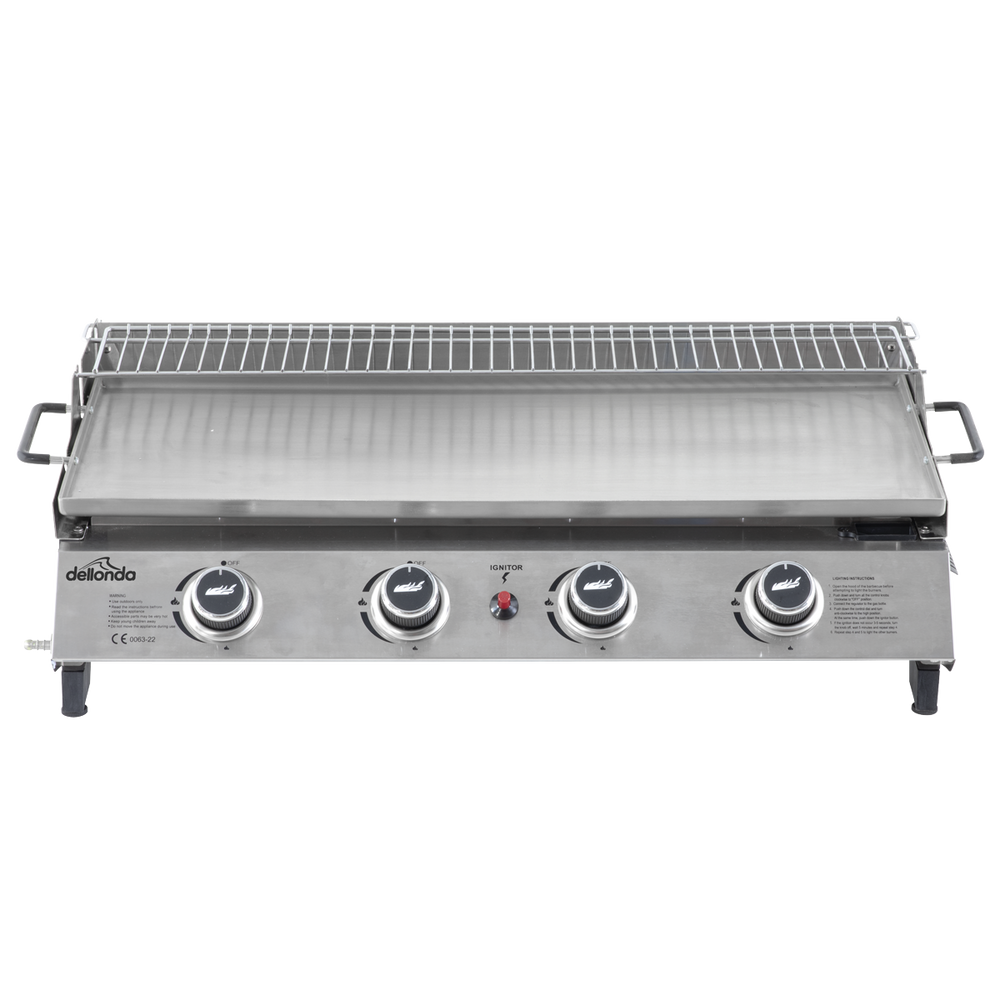 Dellonda DG277 4 Burner Stainless Steel Portable Gas Plancha with Warming Rack 10kW - additional view 9