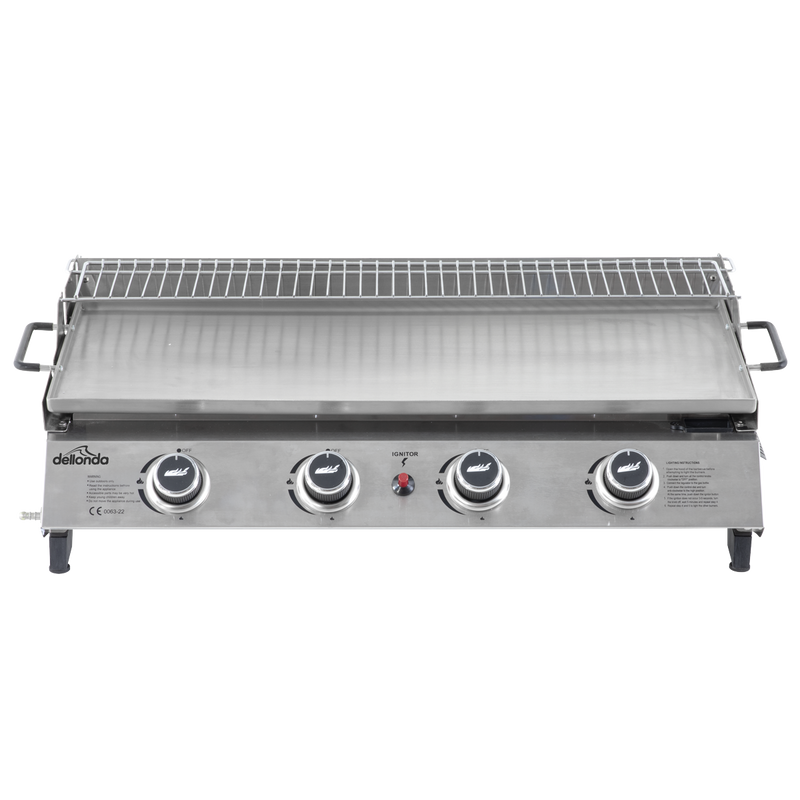 Dellonda DG277 4 Burner Stainless Steel Portable Gas Plancha with Warming Rack 10kW - additional view 9