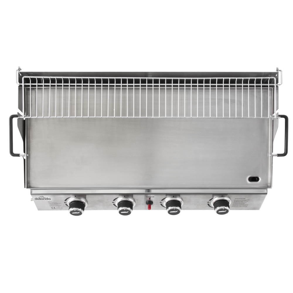 Dellonda DG277 4 Burner Stainless Steel Portable Gas Plancha with Warming Rack 10kW - additional view 2