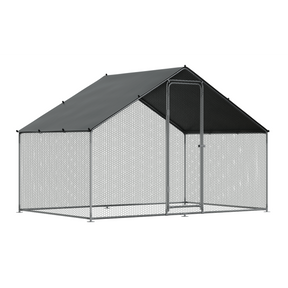 Dellonda DG278 Walk-In Galvanized Steel Chicken Run with Roof Cover & PVC Coated Chicken Wire
