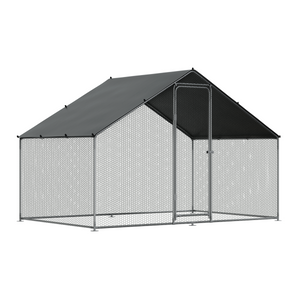 Dellonda DG278 Walk-In Galvanized Steel Chicken Run with Roof Cover & PVC Coated Chicken Wire