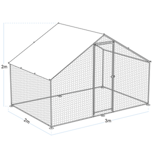 Dellonda DG278 Walk-In Galvanized Steel Chicken Run with Roof Cover & PVC Coated Chicken Wire - additional view 4