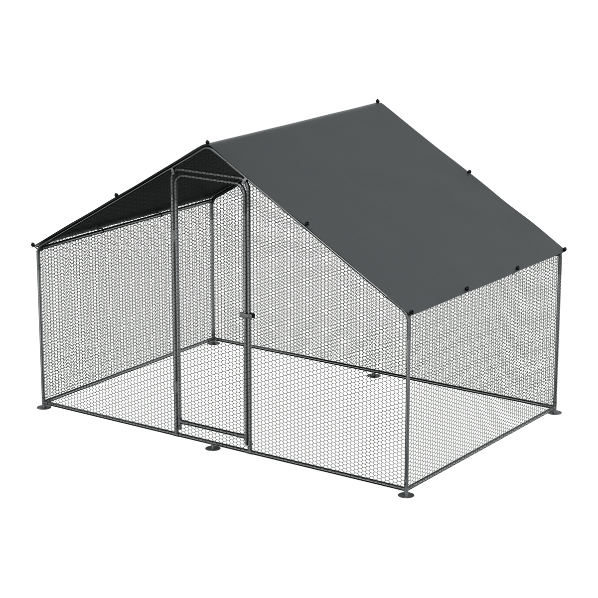 Dellonda DG278 Walk-In Galvanized Steel Chicken Run with Roof Cover & PVC Coated Chicken Wire - additional view 5