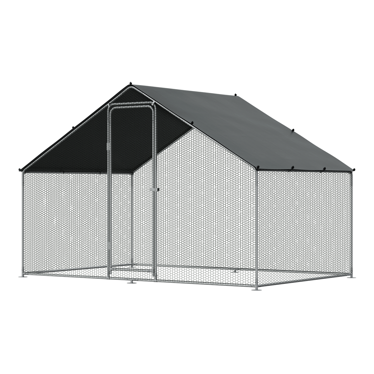 Dellonda DG278 Walk-In Galvanized Steel Chicken Run with Roof Cover & PVC Coated Chicken Wire - additional view 7