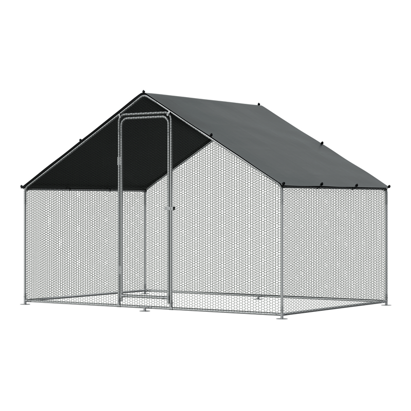 Dellonda DG278 Walk-In Galvanized Steel Chicken Run with Roof Cover & PVC Coated Chicken Wire - additional view 7
