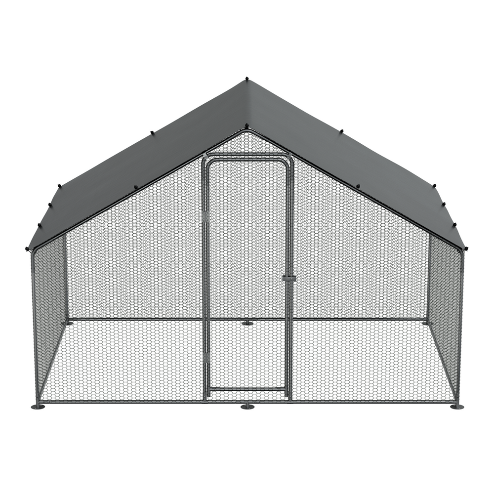 Dellonda DG278 Walk-In Galvanized Steel Chicken Run with Roof Cover & PVC Coated Chicken Wire - additional view 8