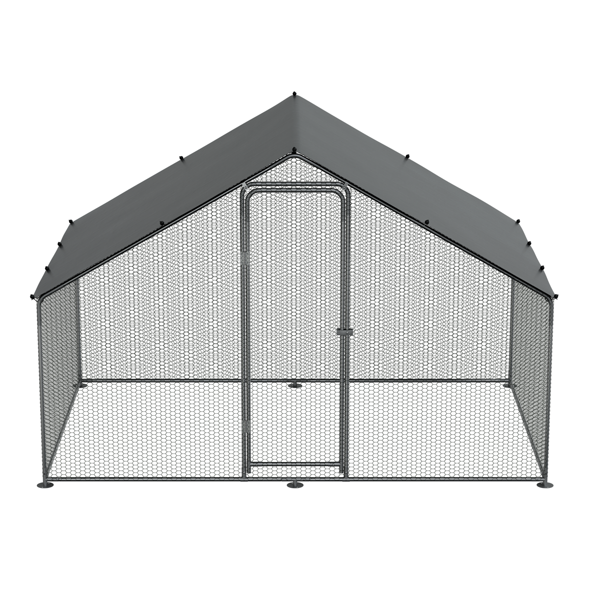 Dellonda DG278 Walk-In Galvanized Steel Chicken Run with Roof Cover & PVC Coated Chicken Wire - additional view 8
