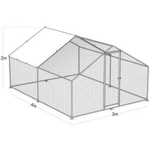 Dellonda DG279 Walk-In Galvanized Steel Chicken Run with Roof Cover & PVC Coated Chicken Wire - additional view 4