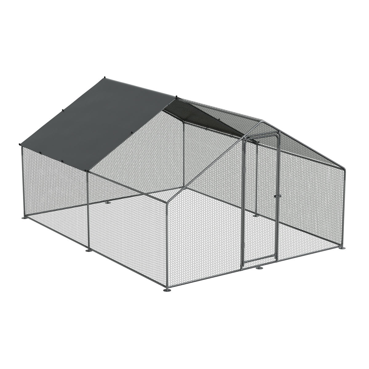 Dellonda DG279 Walk-In Galvanized Steel Chicken Run with Roof Cover & PVC Coated Chicken Wire - additional view 9