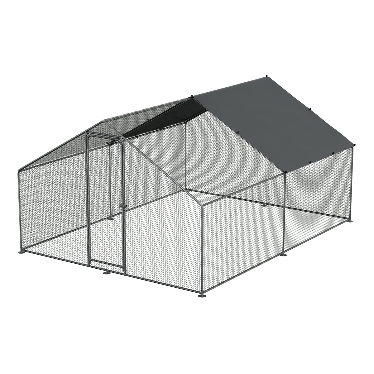 Dellonda DG279 Walk-In Galvanized Steel Chicken Run with Roof Cover & PVC Coated Chicken Wire - additional view 10