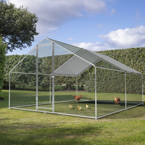 Dellonda DG279 Walk-In Galvanized Steel Chicken Run with Roof Cover & PVC Coated Chicken Wire - additional view 2