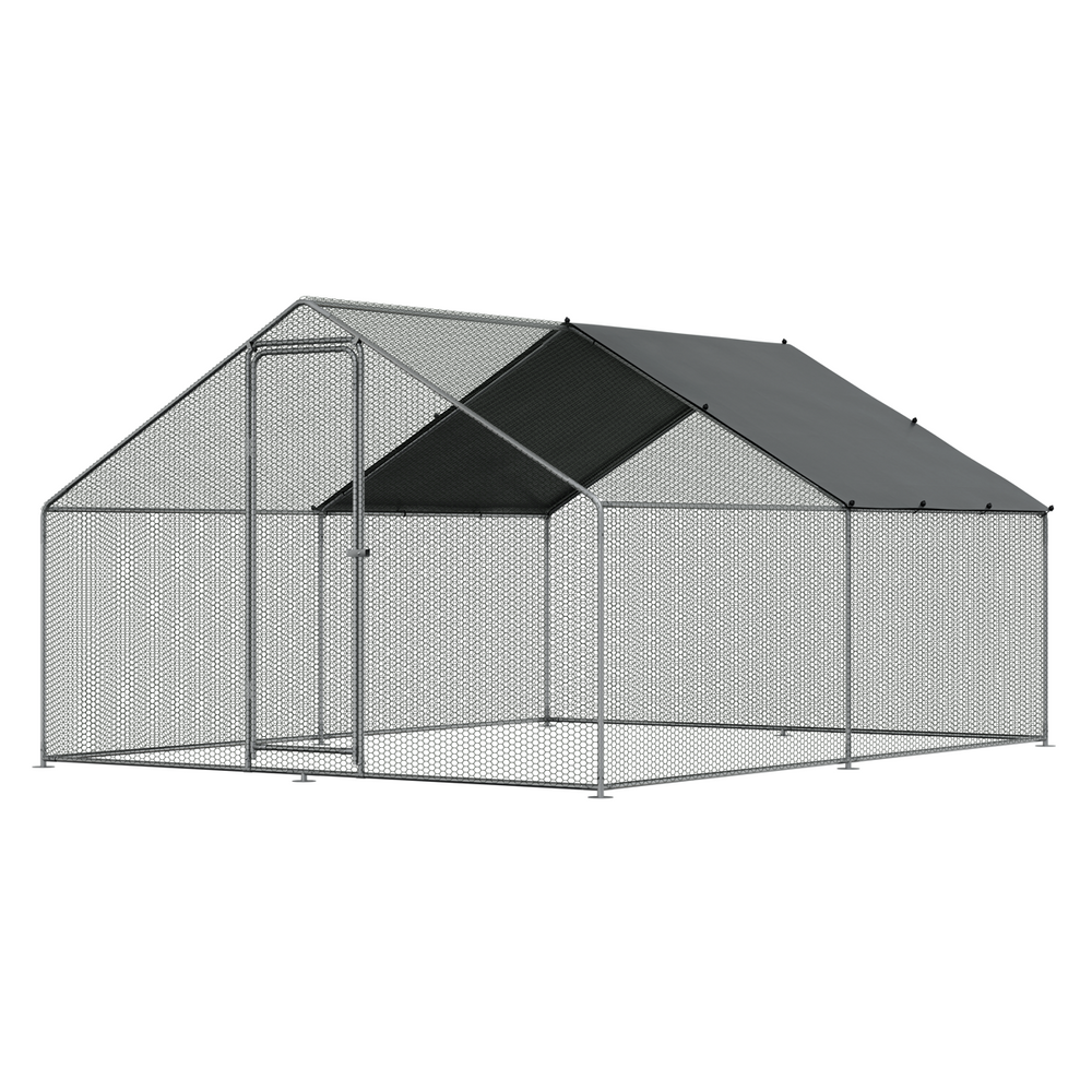 Dellonda DG279 Walk-In Galvanized Steel Chicken Run with Roof Cover & PVC Coated Chicken Wire - additional view 5