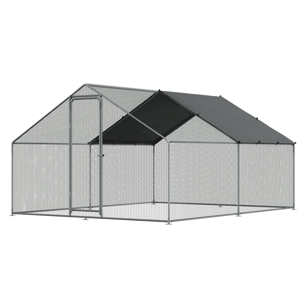 Dellonda DG279 Walk-In Galvanized Steel Chicken Run with Roof Cover & PVC Coated Chicken Wire - additional view 5