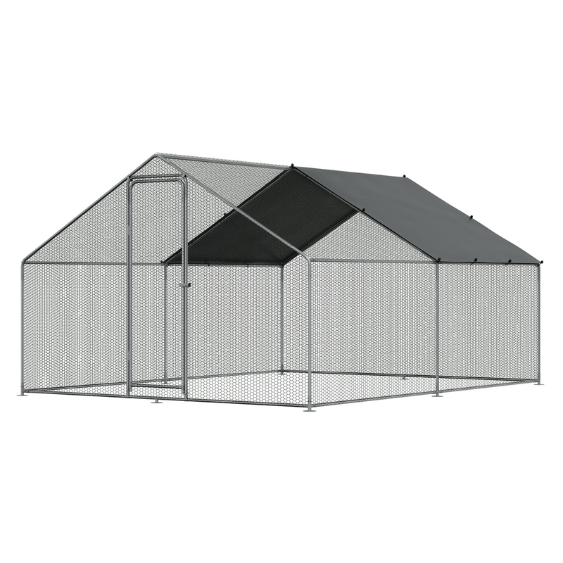 Dellonda DG279 Walk-In Galvanized Steel Chicken Run with Roof Cover & PVC Coated Chicken Wire - additional view 5