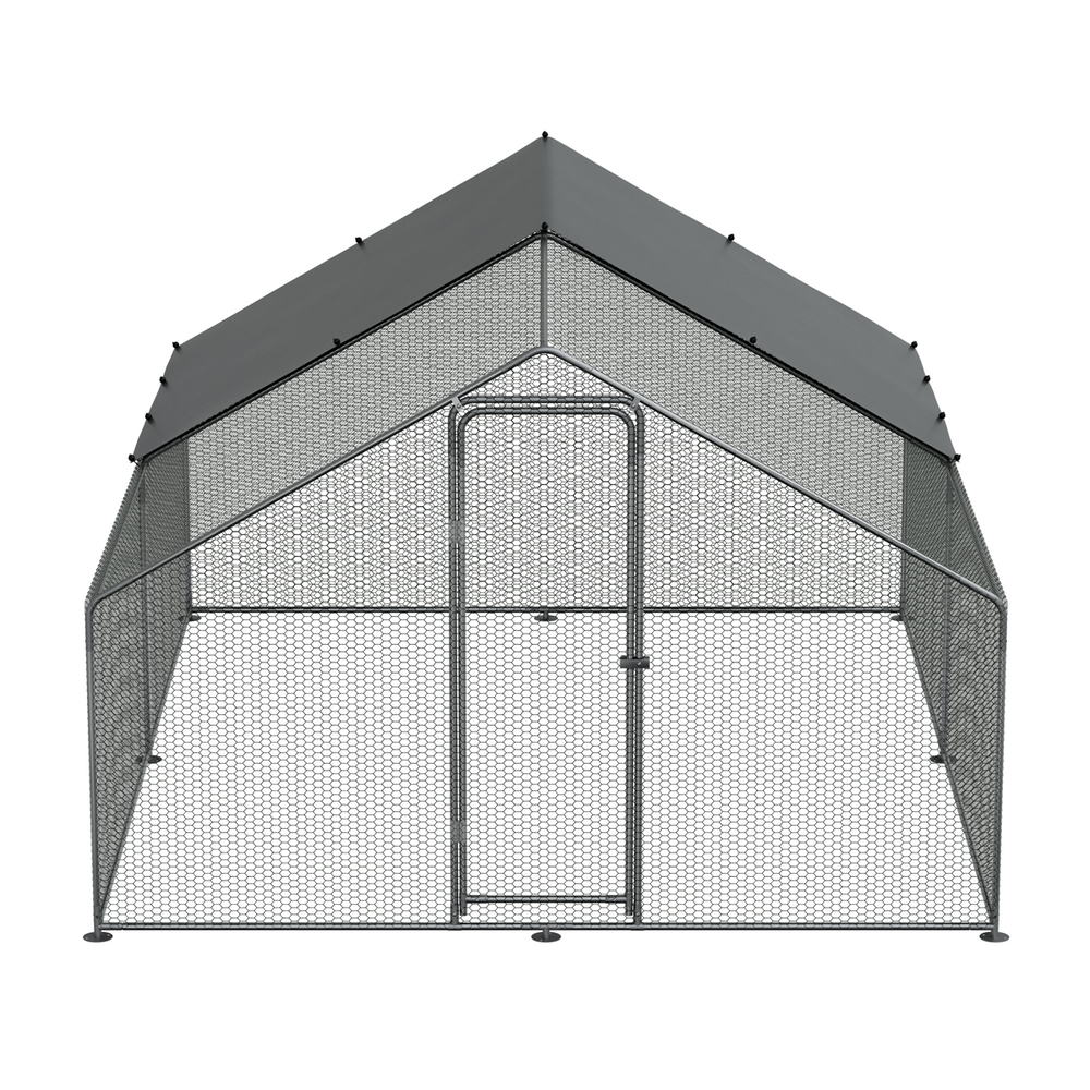 Dellonda DG279 Walk-In Galvanized Steel Chicken Run with Roof Cover & PVC Coated Chicken Wire - additional view 7
