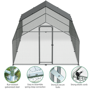 Dellonda DG280 Walk-In Galvanized Steel Chicken Run with Roof Cover & PVC Coated Chicken Wire - additional view 11