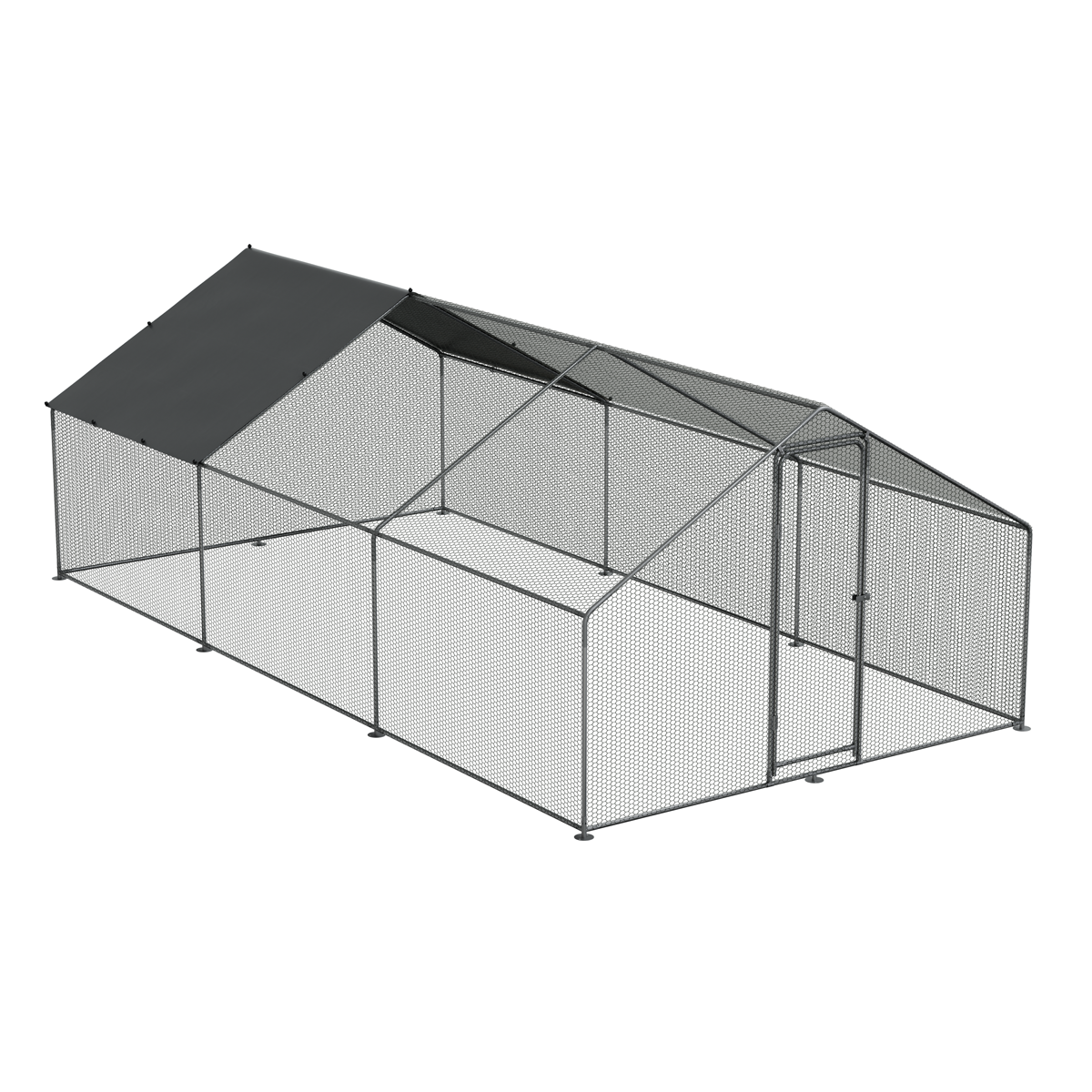 Dellonda DG280 Walk-In Galvanized Steel Chicken Run with Roof Cover & PVC Coated Chicken Wire - additional view 6