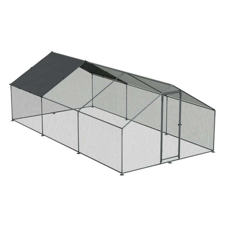 Dellonda DG280 Walk-In Galvanized Steel Chicken Run with Roof Cover & PVC Coated Chicken Wire - additional view 6