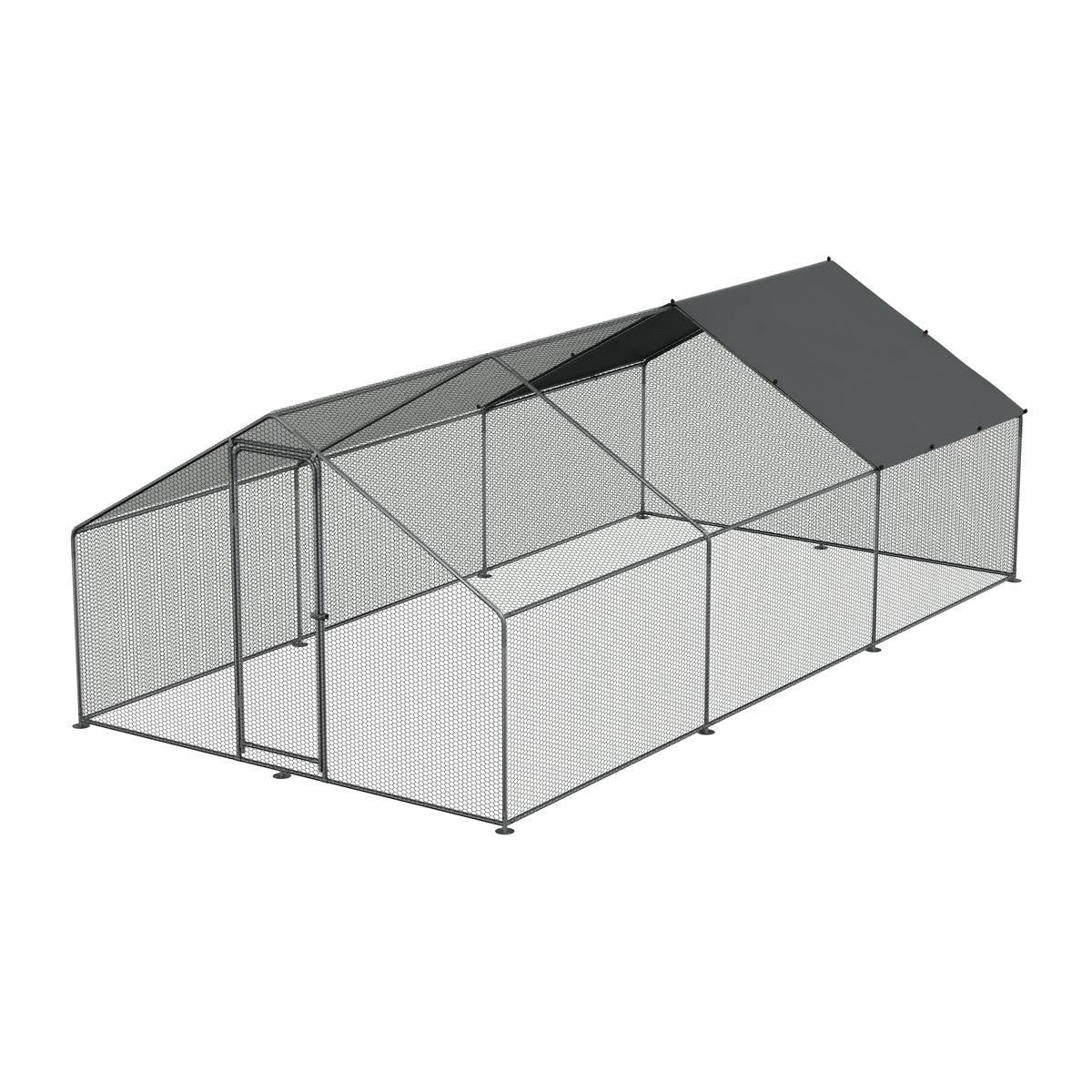 Dellonda DG280 Walk-In Galvanized Steel Chicken Run with Roof Cover & PVC Coated Chicken Wire - additional view 7
