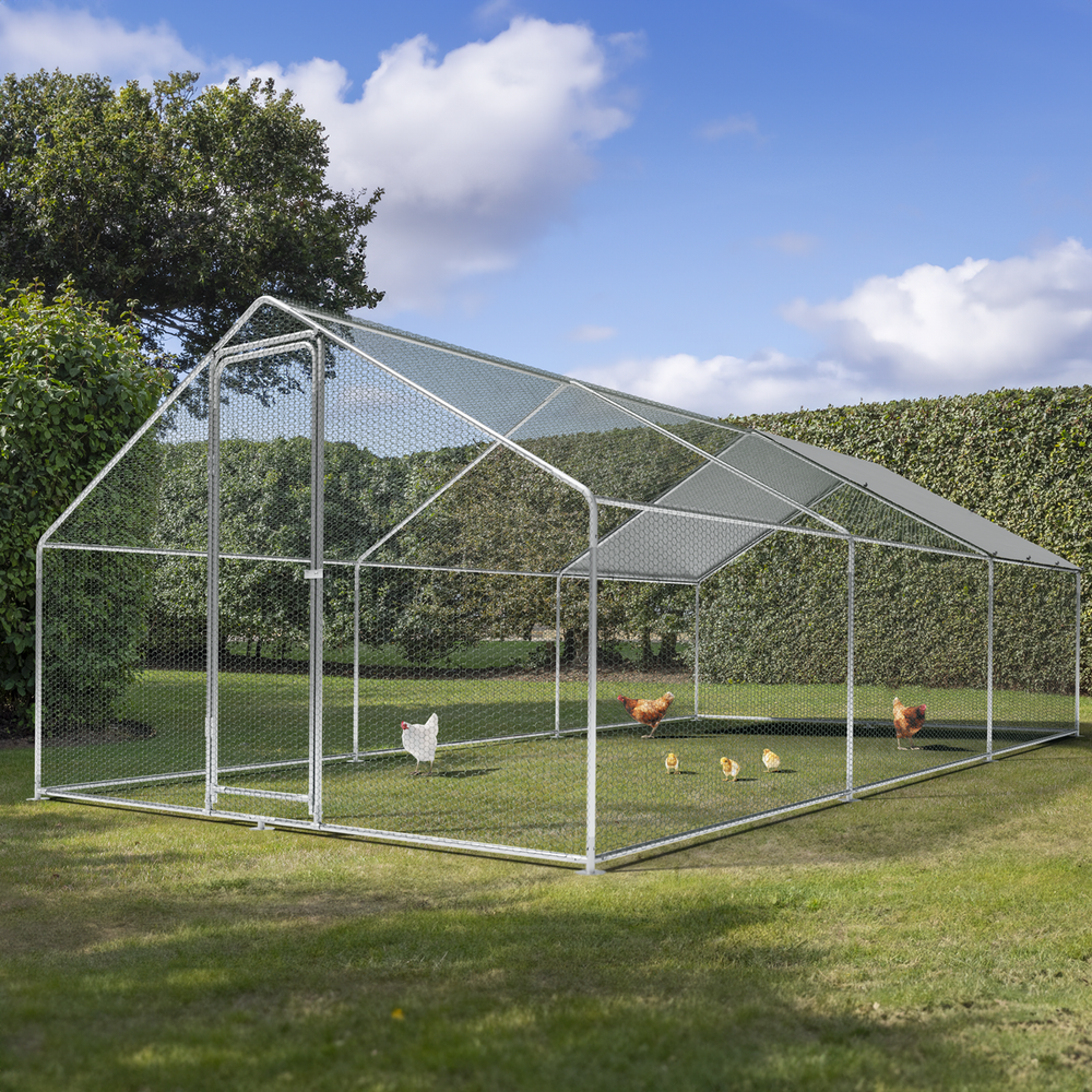 Dellonda DG280 Walk-In Galvanized Steel Chicken Run with Roof Cover & PVC Coated Chicken Wire - additional view 3
