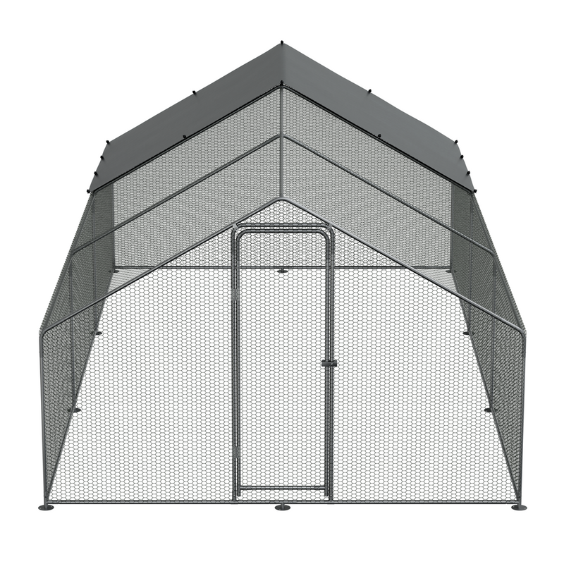 Dellonda DG280 Walk-In Galvanized Steel Chicken Run with Roof Cover & PVC Coated Chicken Wire - additional view 5