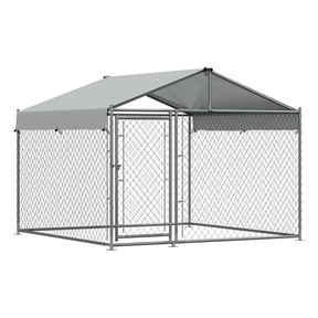 Dellonda DG281 Galvanized Steel Dog Kennel with Roof Cover & Chain Link Fencing