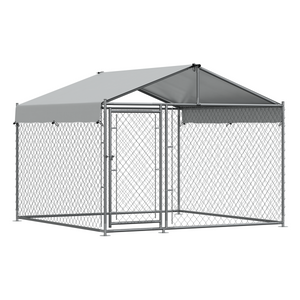 Dellonda DG281 Galvanized Steel Dog Kennel with Roof Cover & Chain Link Fencing